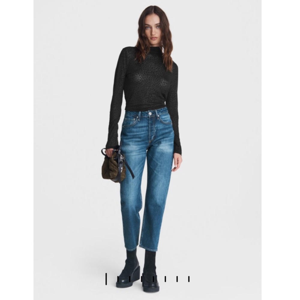 rag & bone Maya High Rise Slim Straight Jeans in Jasper